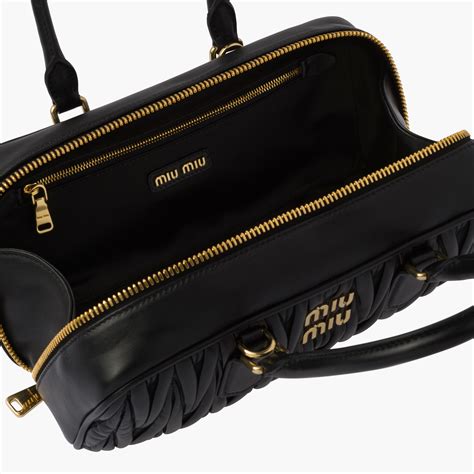 miu miu 148 bag dark tan lambskin|Black Arcadie Matelassé Nappa Leather Bag .